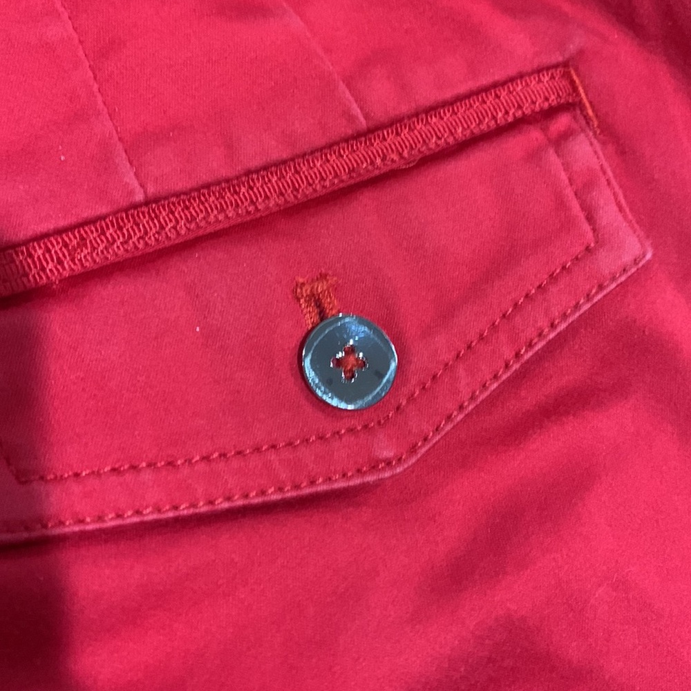 White House Black Market Red High-Rise Cuffed Shorts - Picture 4 of 7